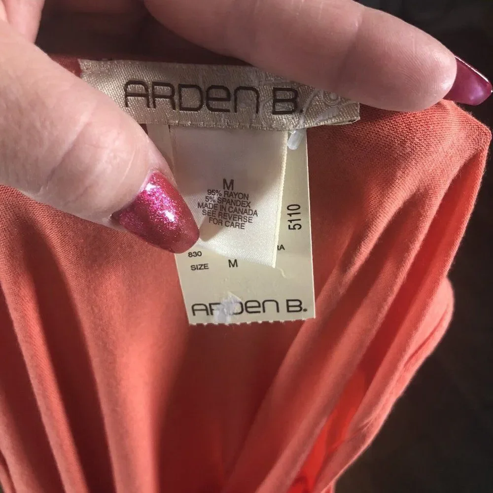 NEW Arden B Bright Coral One Shoulder Kimono Mini Dress M Ruched Bodycon Skirt